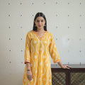 Yellow - a-line tie & dye cotton shibori kurta 06
