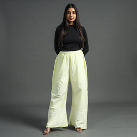 Buy Lucknow Chikankari Hand Embroidery Cotton Palazzo Online at iTokri.com