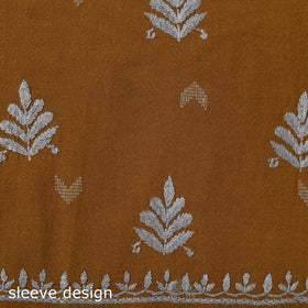 Black - lucknowi chikankari work jacquard unstitched kurta