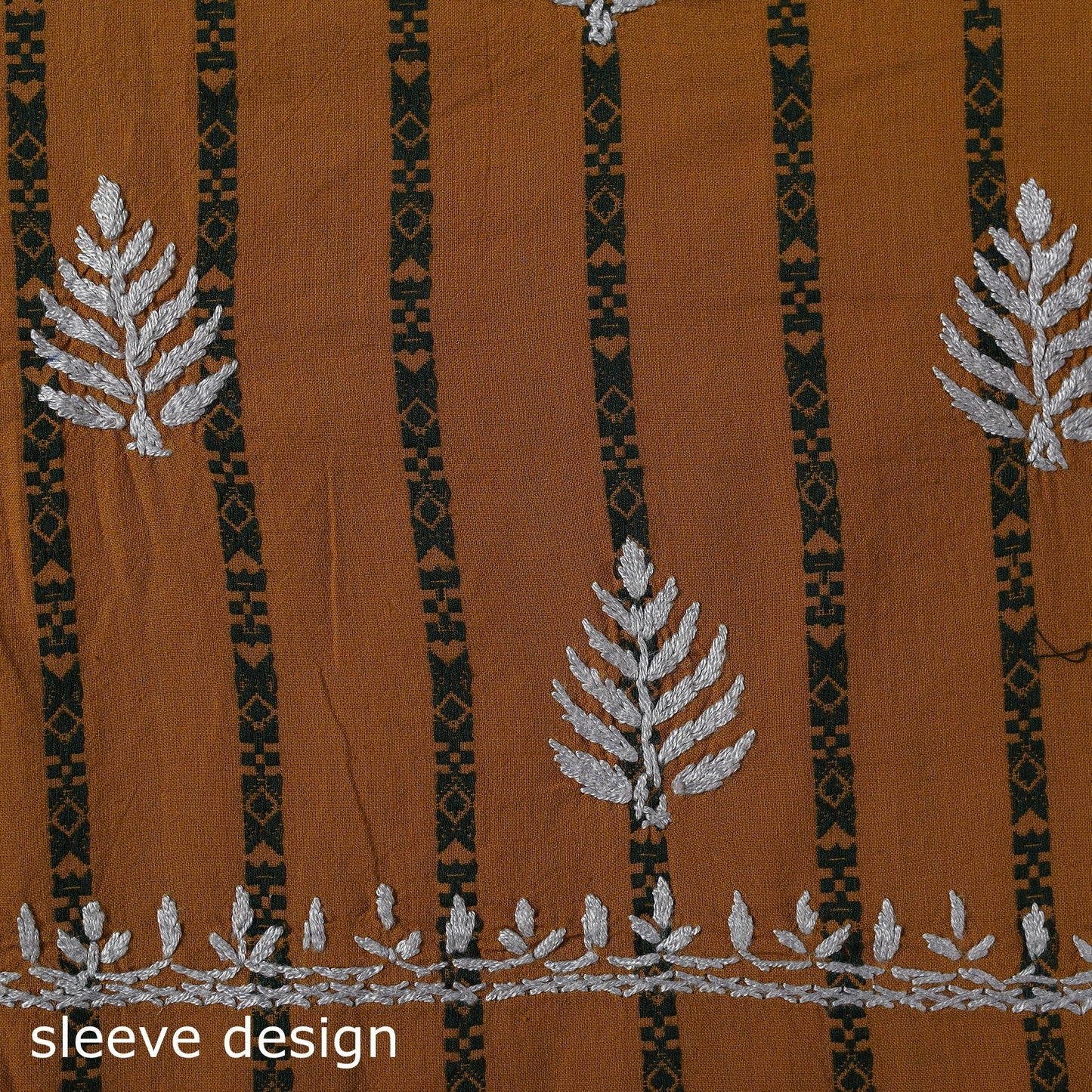 Black - lucknowi chikankari work jacquard unstitched kurta