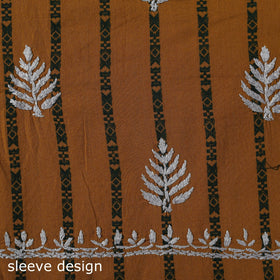 Black - lucknowi chikankari work jacquard unstitched kurta