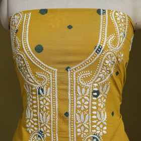 Lucknowi chikankari work jacquard unstitched kurta material