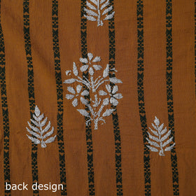 Black - lucknowi chikankari work jacquard unstitched kurta