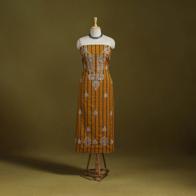 Black - lucknowi chikankari work jacquard unstitched kurta