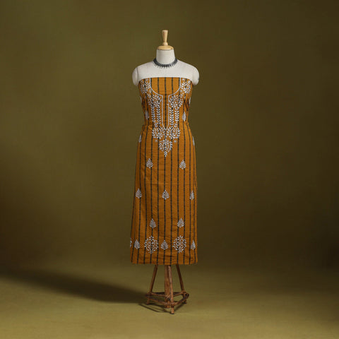 Black - lucknowi chikankari work jacquard unstitched kurta