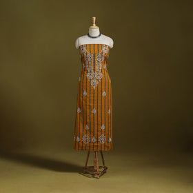 Black - lucknowi chikankari work jacquard unstitched kurta