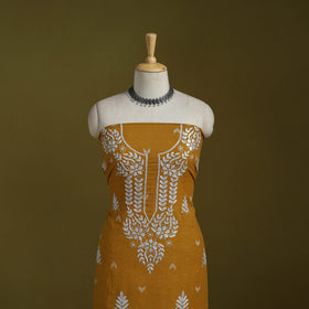 Black - lucknowi chikankari work jacquard unstitched kurta