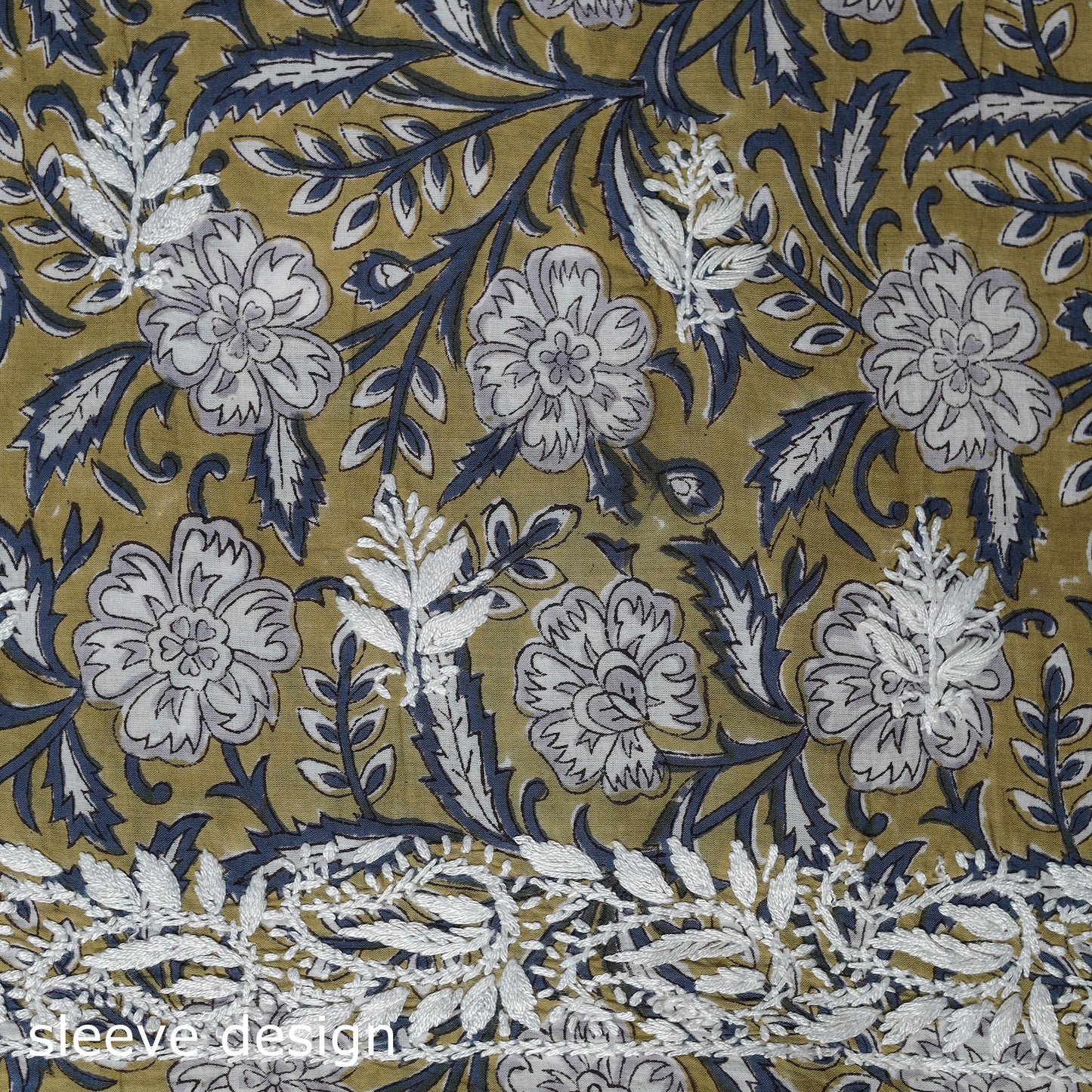 Lucknowi chikankari work sanganeri unstitched kurta