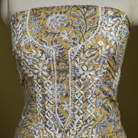 Lucknowi chikankari work sanganeri unstitched kurta