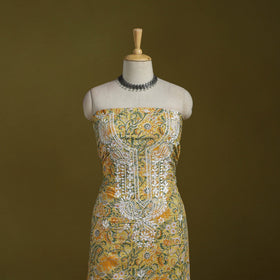 Lucknowi chikankari work sanganeri unstitched kurta