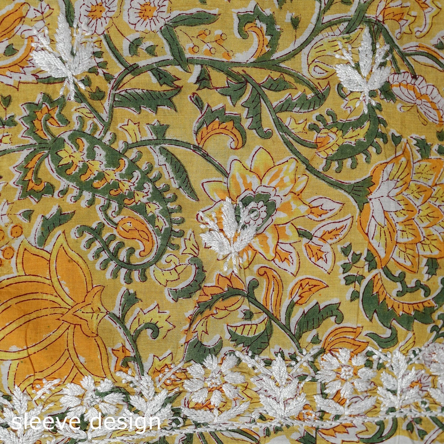Lucknowi chikankari work sanganeri unstitched kurta