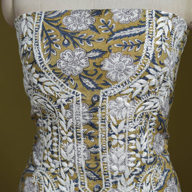 Lucknowi chikankari work sanganeri unstitched kurta