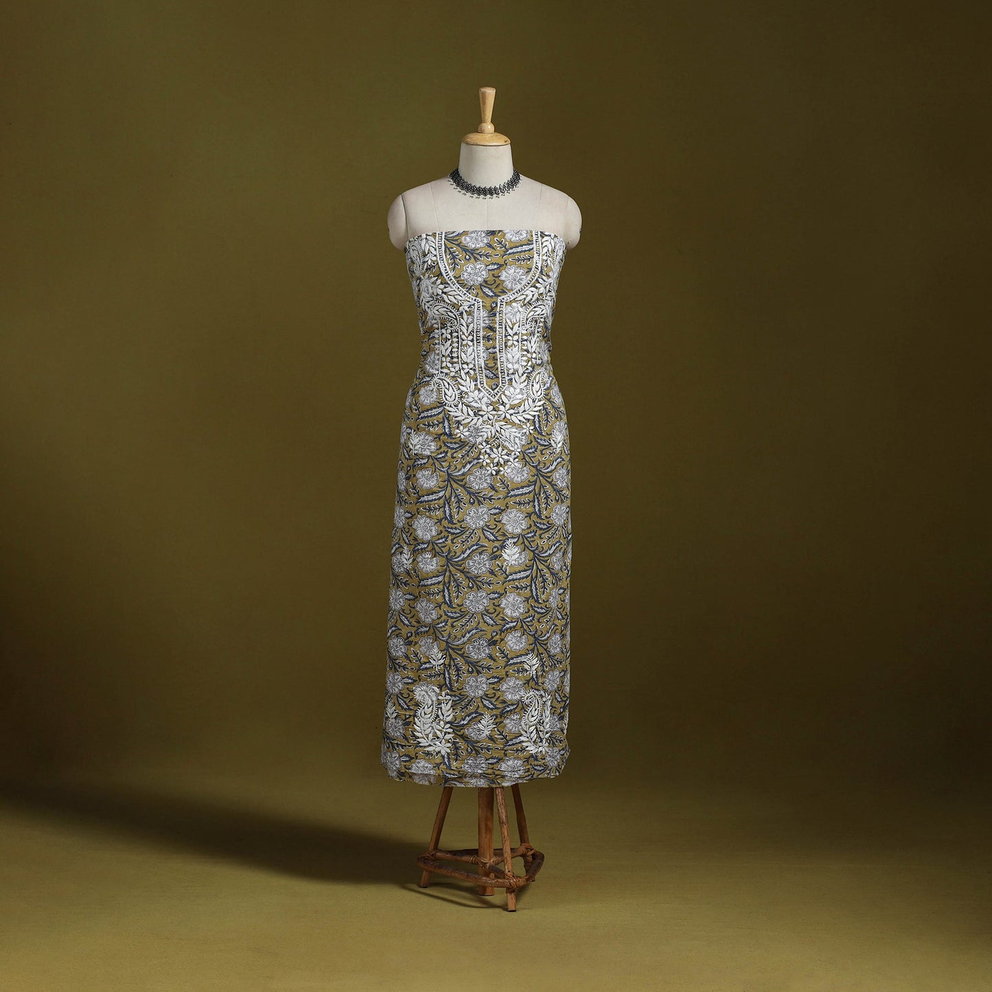 Lucknowi chikankari work sanganeri unstitched kurta