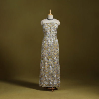 Lucknowi chikankari work sanganeri unstitched kurta