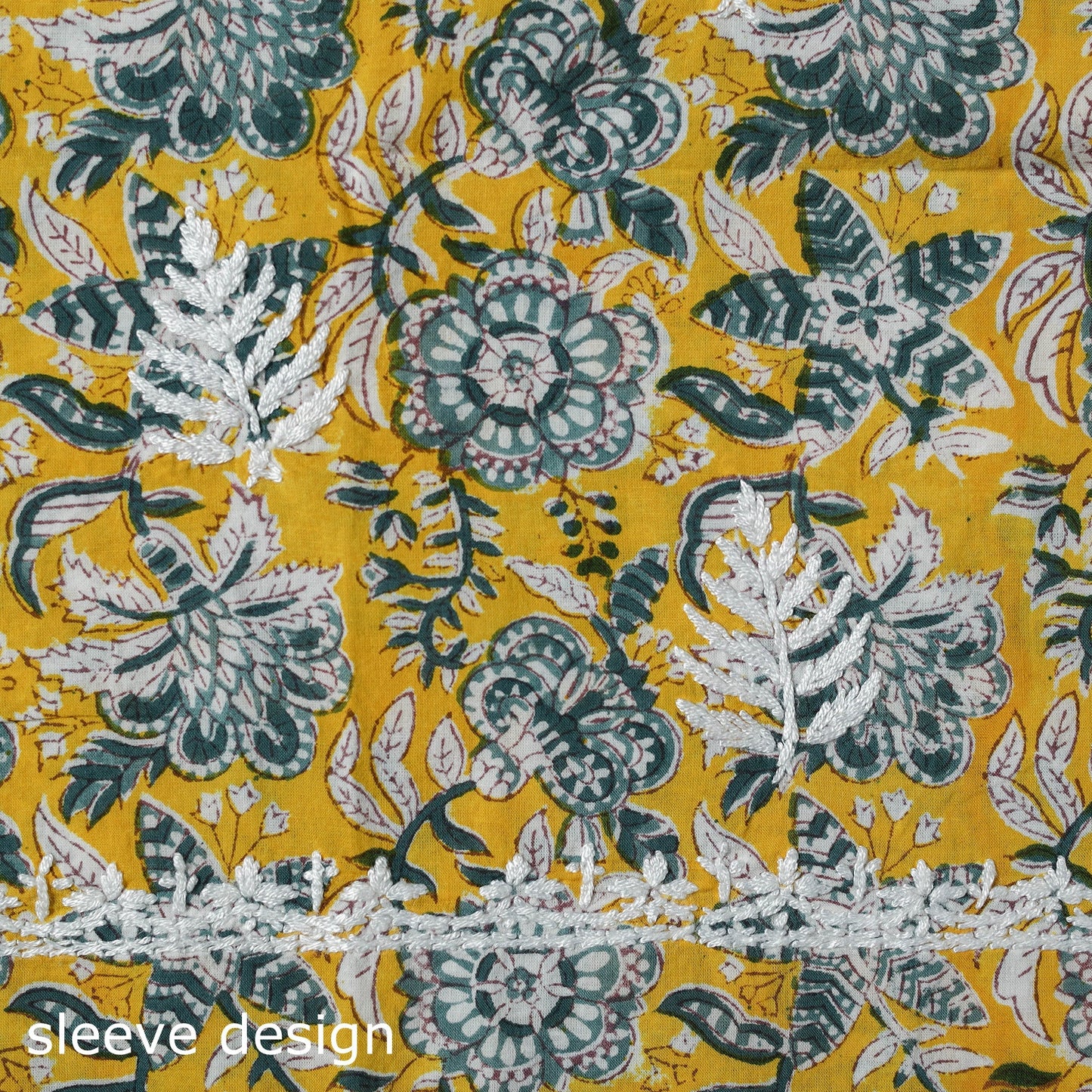 Lucknowi chikankari work sanganeri unstitched kurta