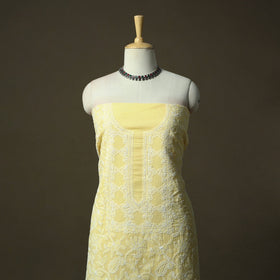 Lucknowi hand embroidered cotton chikankari 3pc unstitched