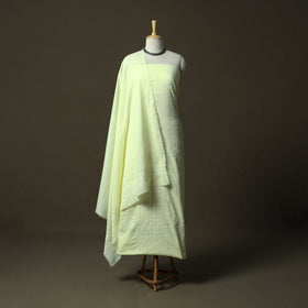 Lucknowi hand embroidered cotton chikankari 3pc unstitched