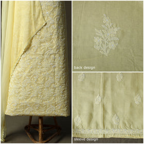 Lucknowi hand embroidered cotton chikankari 3pc unstitched
