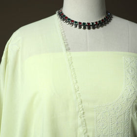 Lucknowi hand embroidered cotton chikankari 3pc unstitched