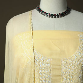 Lucknowi hand embroidered cotton chikankari 3pc unstitched
