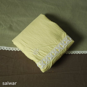 Lucknowi hand embroidered cotton chikankari 3pc unstitched