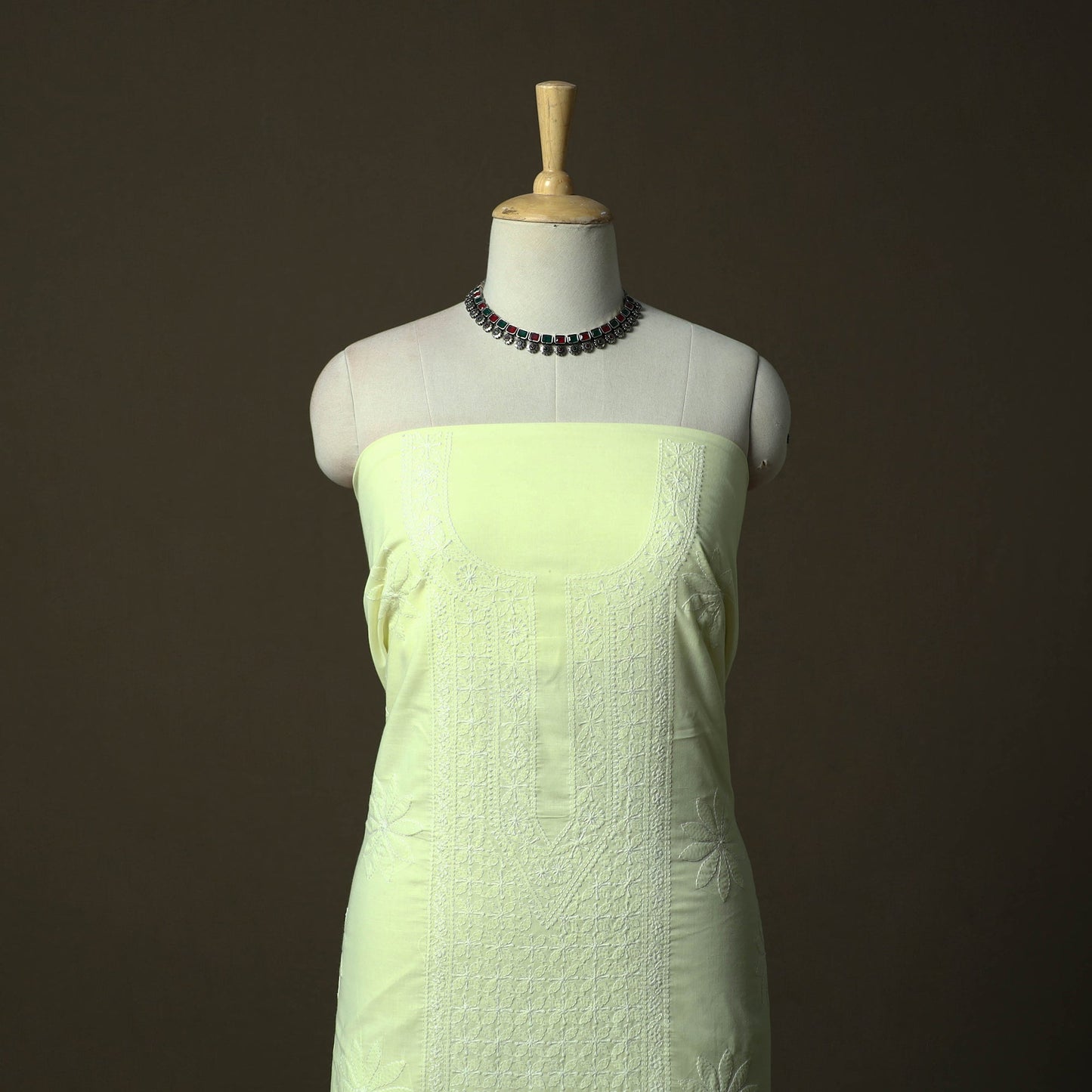 Lucknowi hand embroidered cotton chikankari 3pc unstitched