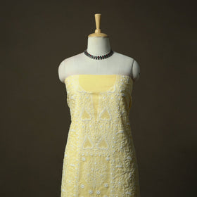 Lucknowi hand embroidered cotton chikankari 3pc unstitched