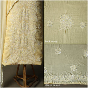 Lucknowi hand embroidered cotton chikankari 3pc unstitched