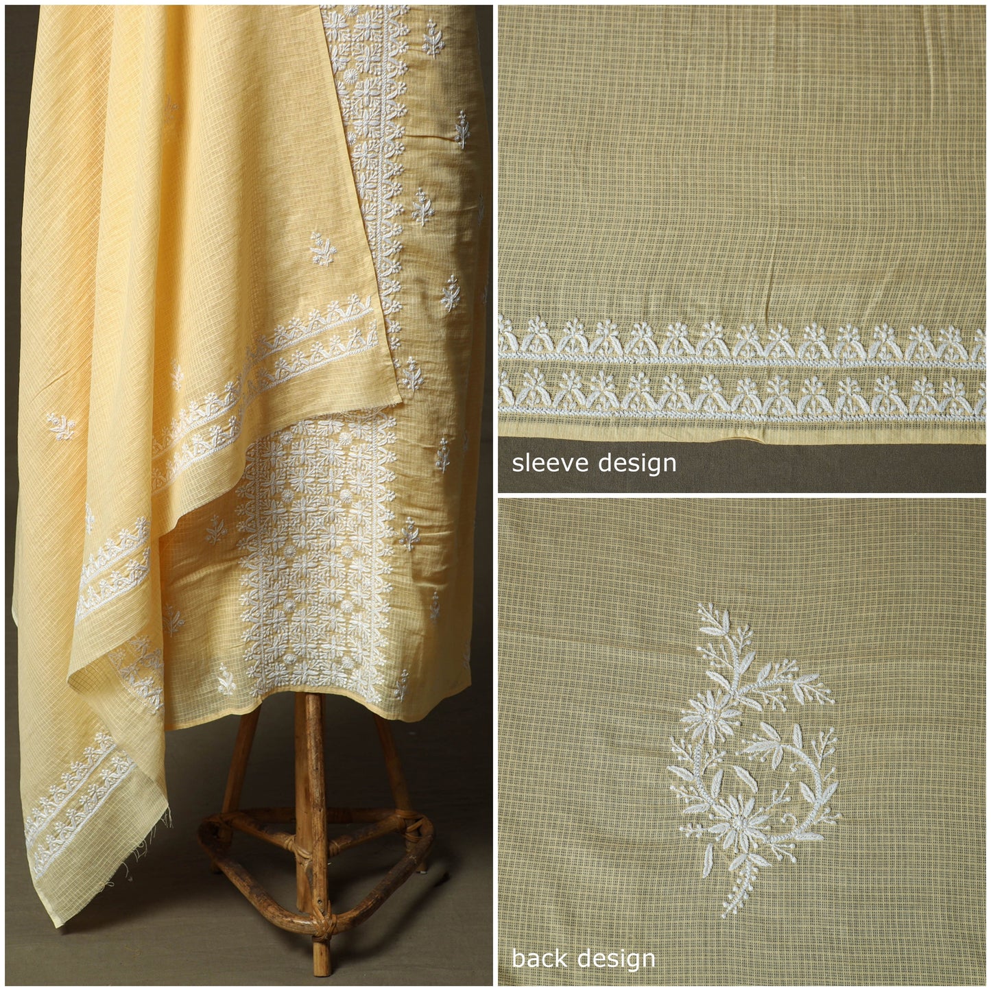 Lucknowi hand embroidered kota doria cotton chikankari 2pc