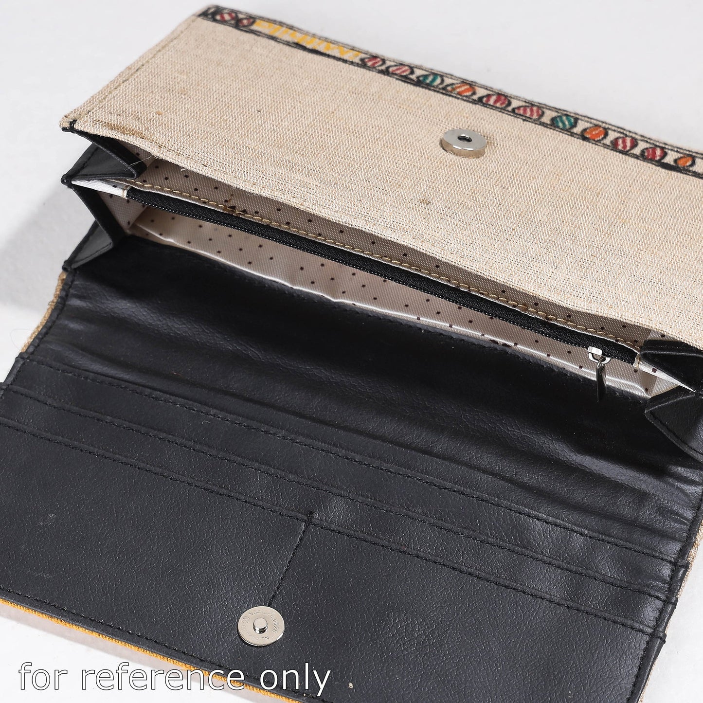 Yellow Madhubani Handpainted Jute Cotton Clutch