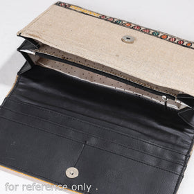 Yellow Madhubani Handpainted Jute Cotton Clutch