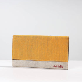 Yellow Madhubani Handpainted Jute Cotton Clutch
