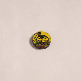 Madhubani handpainted wooden fridge magnet 26 - handcrafted