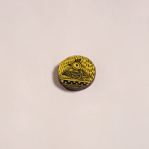 Madhubani handpainted wooden fridge magnet 28 - handcrafted