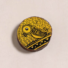 Madhubani handpainted wooden fridge magnet 33 - handcrafted