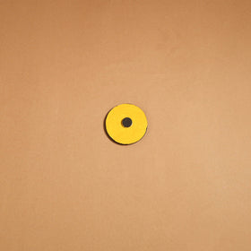 Yellow - madhubani handpainted wooden fridge magnet 33