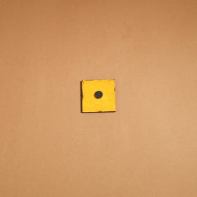 Yellow - madhubani handpainted wooden fridge magnet 45