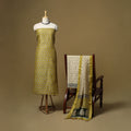 Maheshwari silk bagru hand 3pc unstitched dress material 21