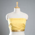 Yellow - maheshwari silk blouse piece 07 - handcrafted