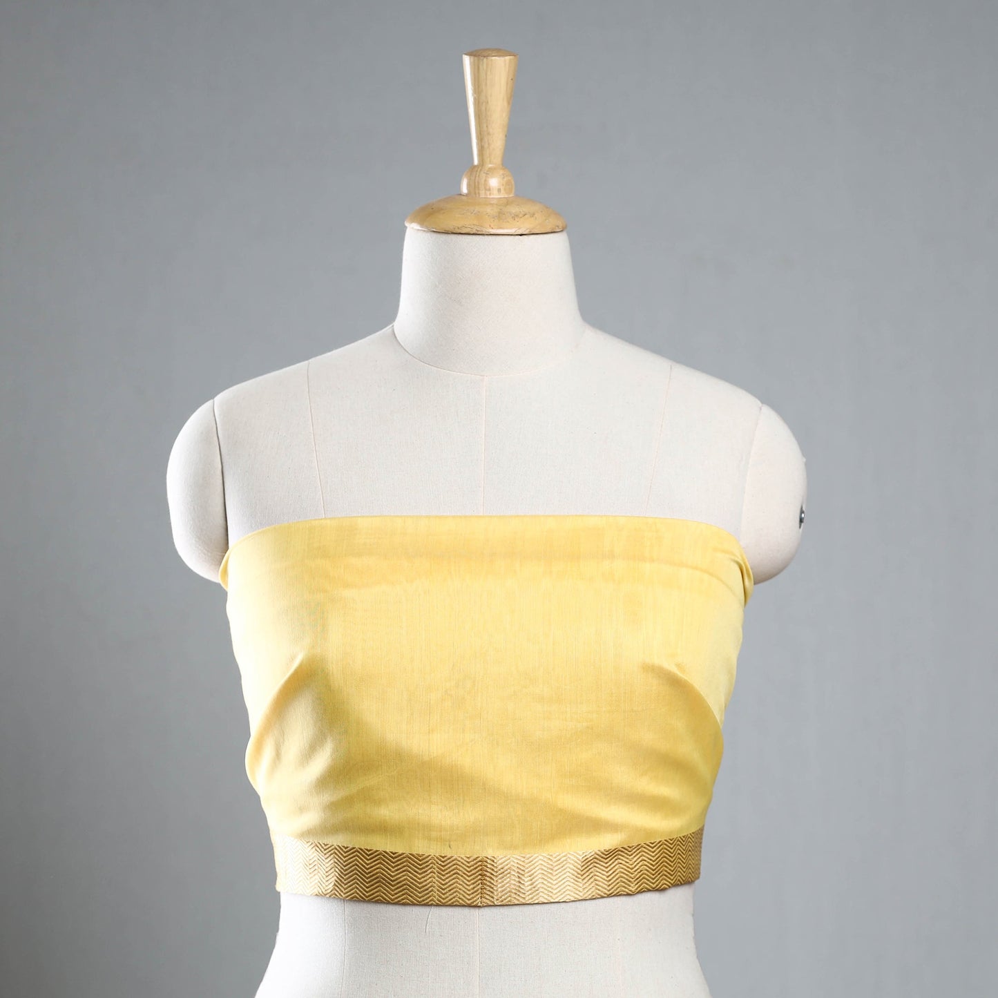 Yellow - maheshwari silk blouse piece 07 - handcrafted