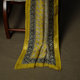 Maheshwari silk hand block bagru print 3pc unstitched dress