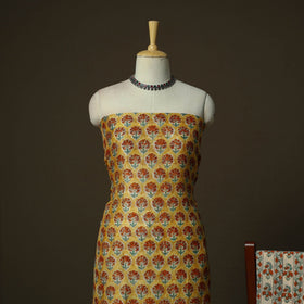 Maheshwari silk hand block sanganeri print 3pc unstitched