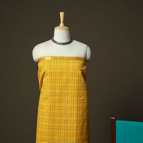 Mangalagiri cotton 3pc unstitched dress material with zari