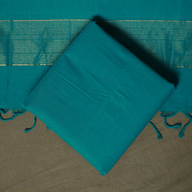 Mangalagiri cotton 3pc unstitched dress material with zari