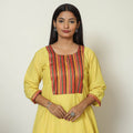  Mangalagiri Handloom Cotton A-Line Kurta with Mashru Patchwork 03 Online at iTokri.com