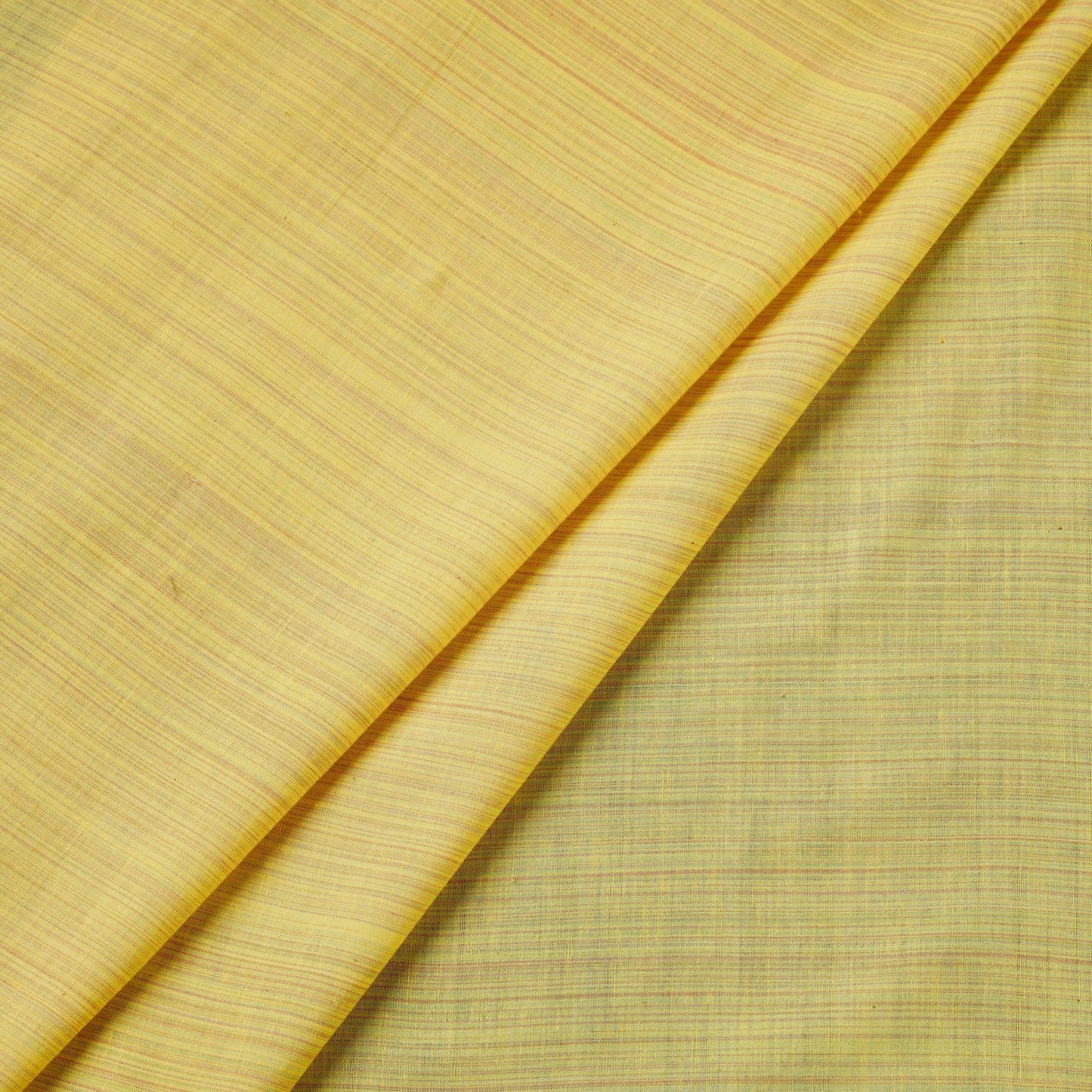 Yellow Mangalagiri Plain Handloom Cotton Fabric 