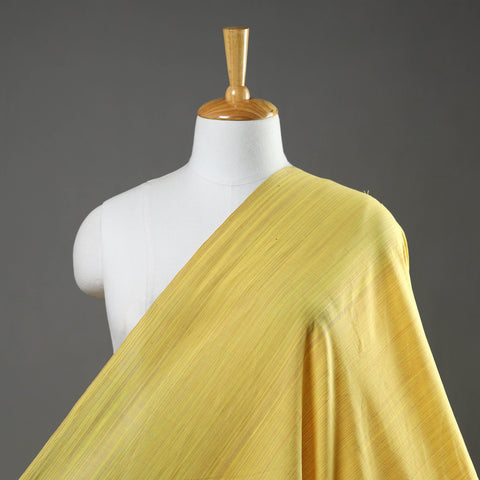 Yellow Mangalagiri Plain Handloom Cotton Fabric 