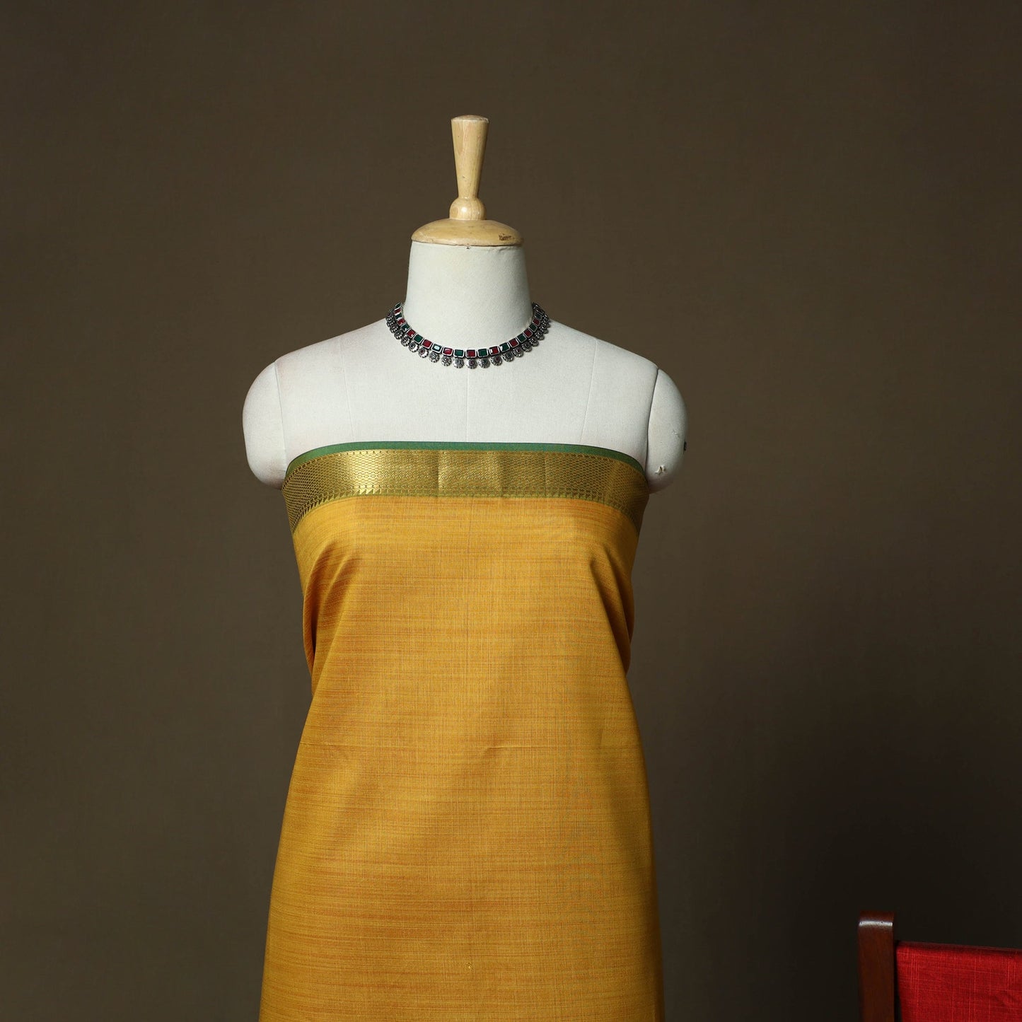 Mangalagiri silk cotton 3pc unstitched dress material