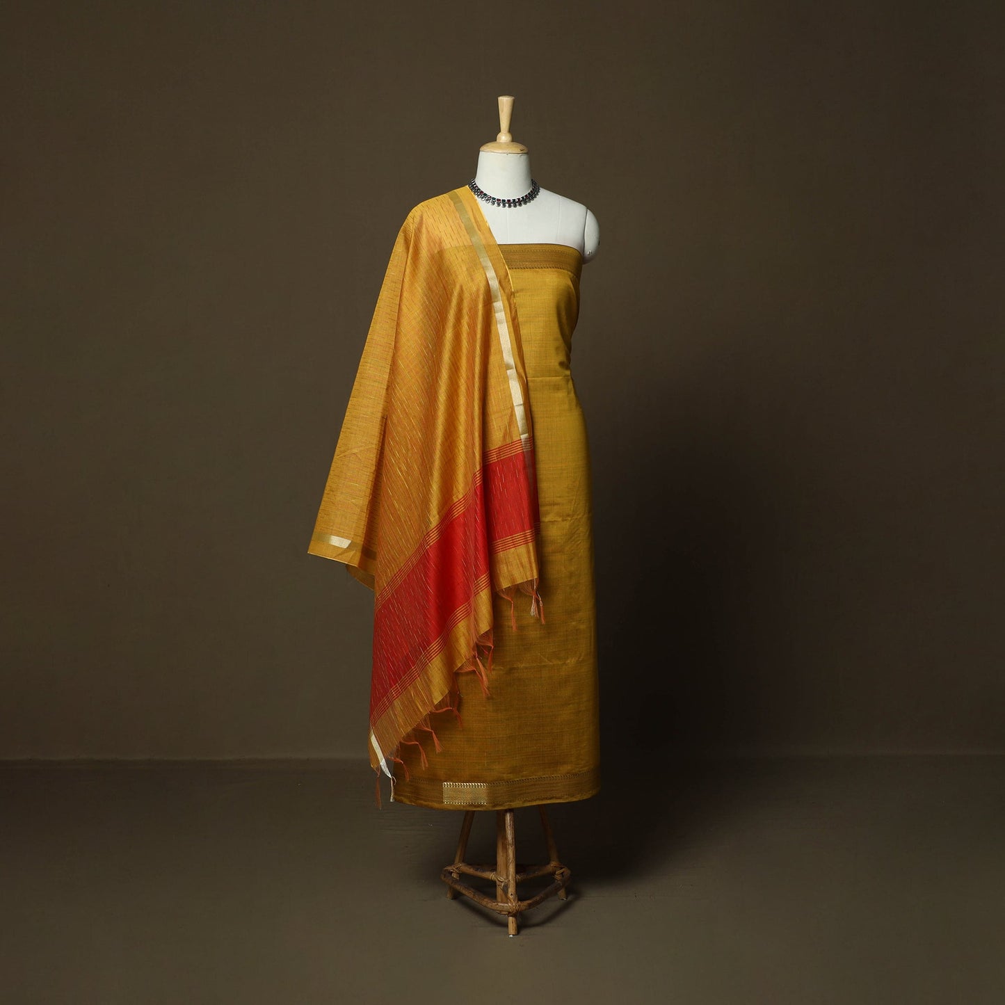 Mangalagiri silk cotton 3pc unstitched dress material