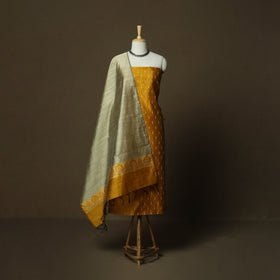 Mangalagiri silk cotton thread work 3pc unstitched dress